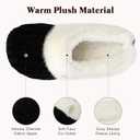 Womens Warm Knit House Slippers, Comfy Memory Foam Winter House Shoes, Soft Plush Slip-On Bedroom Slippers for Indoor and Outdoor (7-8, Black)