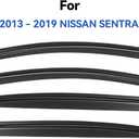 YQAUTEC Window Visors Rain Guards Shield for 2013-2019 Nissan Sentra, Window Wind Deflectors Vent Shades for 13-19 Sentra