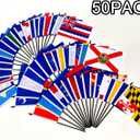 Consummate 50 State Flags Set Small Mini Hand Held Stick Flag,8.2 x 5.5 Inch