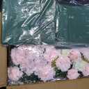 Artificial Flower Wall Backdrop 12-Pack 16"* 24" Pink and White Rose Artificial Floral Panels Spring Wedding Home Valentine's Day Photography Event Party Decoration