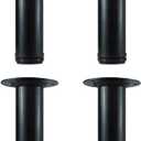 QLLY 6 inch Adjustable Metal Furniture Legs, Replacement Leg for Sofa Couch Chair Ottoman Cabinet, Set of 4 (Black)