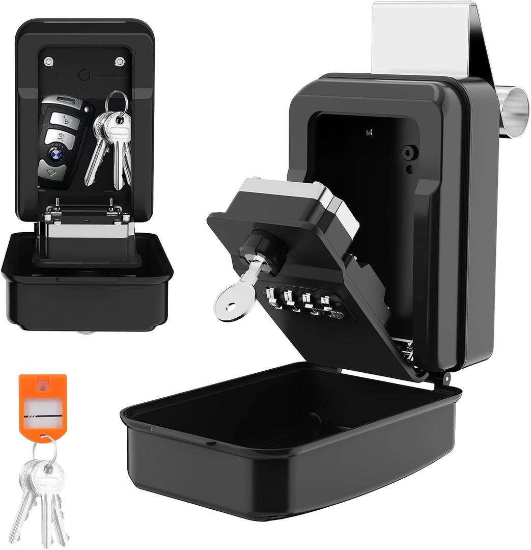 Piclafe SL-591 Car Window Lock Box for Turo, Car Key Lock Box with Emergency Access Key Design, 4-Digit Combination Car Lock Box Fit for Ride Share, Turo, GetAround(New Version)