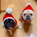 POPETPOP Christmas Dog Hat Crocheted Snood : Dog Knitted Hat Warm Winter Neck Ear Warmer Santa Headwear Christmas Pet s for Small s (Red, XS)