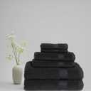 Signature Solid Towel Sets Black Cotton 6-Piece 6 Piece Set Towel, Solid Themed, for Men and Women, Oeko-TEX Certified Confidence