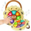 Tumama Baby Musical Drum, Light Up Toy with Sound and Light, Musical Instrument Game, Sensory Activity Learning Educational Kid Toy, Christmas Birthday Gift for Toddler 18 Months+, Sheep