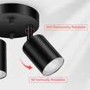 BoostArea LED 2 Light Track Lighting Kit, LED Track Lighting Fixtures, Black Round Ceiling Spot Lighting, Flexibly Rotatable Light Head for Kitchen, Living Room, Bedroom, GU10 Bulb Not Included