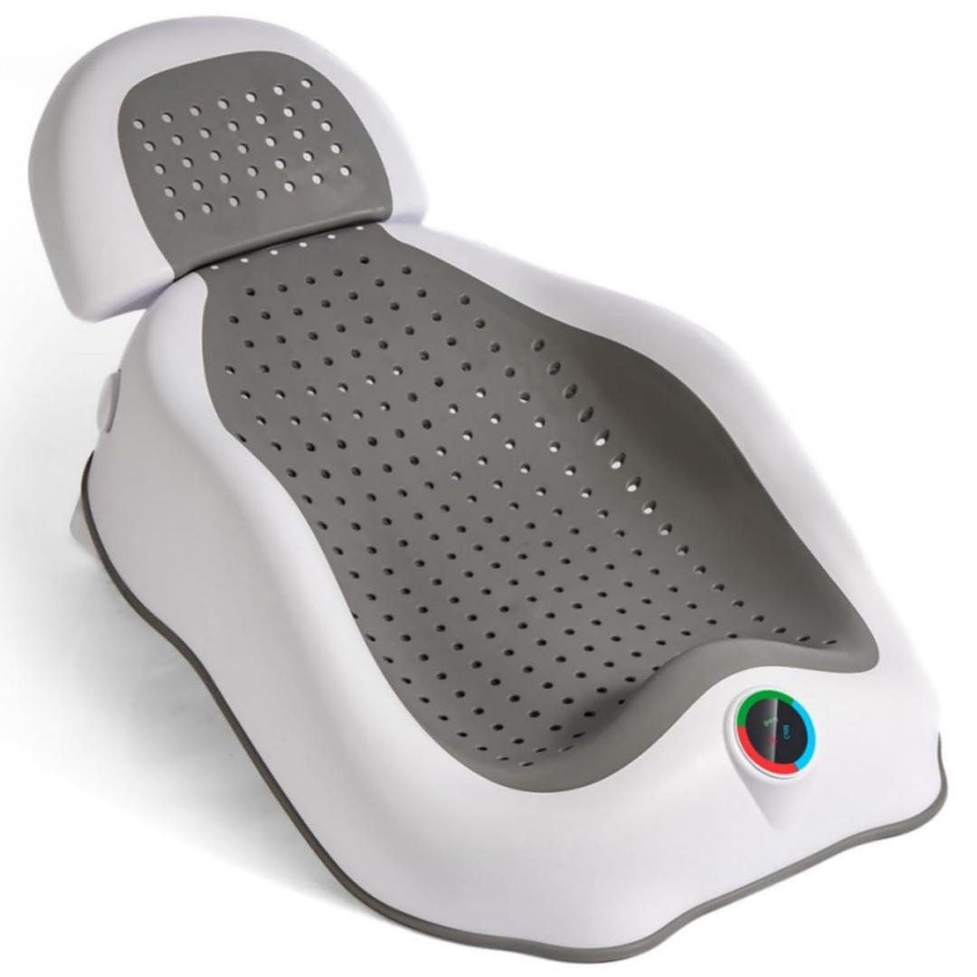Baby Bath Support Newborn Bathtub with Thermometer,Ideal for Babies Less Than 6 Months Old,Baby Tubs for Newborn Baby Bathtub Newborn Essentials Must Haves Baby Bather (GreyWhite)