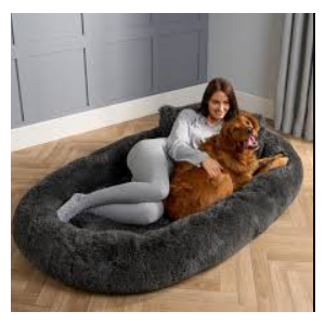 DMTINTA Large Dog Bed 71" L * 45" W * 12" Th for Large Dogs Giant Human Size Dog Bed for People 30D Sponge Bean Bag Bed Detachable Black