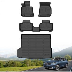 Hutisya-Floor Mats & Cargo Liner Set Fit for 2025 2026 BMW X3 / X3 M50 / 30 xDrive All Weather Protection Anti-Slip & Durable TPE Full Set Liners Automotive Accessories-Black