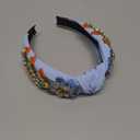 Yusier Baroque Rhinestone Crystal Headbands for Women Embroidered Hair Band Exquisite Hairband 5 Colors (Blue)