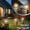 SLAWA Outside Housing Post Lighting Fixtures 9.8In Solar Post Caps Lights Bronze Aluminium Waterproof Column Light Outdoor Solar Powered Landscape Lighting Porch Pillar Lamp Fence Deck Mailbox Lantern, A Bronze-25CM
