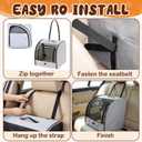 1 Pack Enclosed Dog Car Seat Carrier for Small Medium Dogs Cats 19.5 x 19 x 20 in Soft Sided Pet Travel Crate Kennel for Back Seat Breathable Mesh Windows, Foldable Kennel with Pad and Pocket