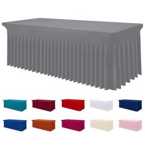 Smiry Spandex Tablecloth, Elastic Fitted Stretch Tablecloth for 6FT Rectangle Tables, Waterproof Washable Table Cover Skirt for Outdoor, Wedding, Banquet & Parties (Grey, 72Lx30Wx30H Inch)
