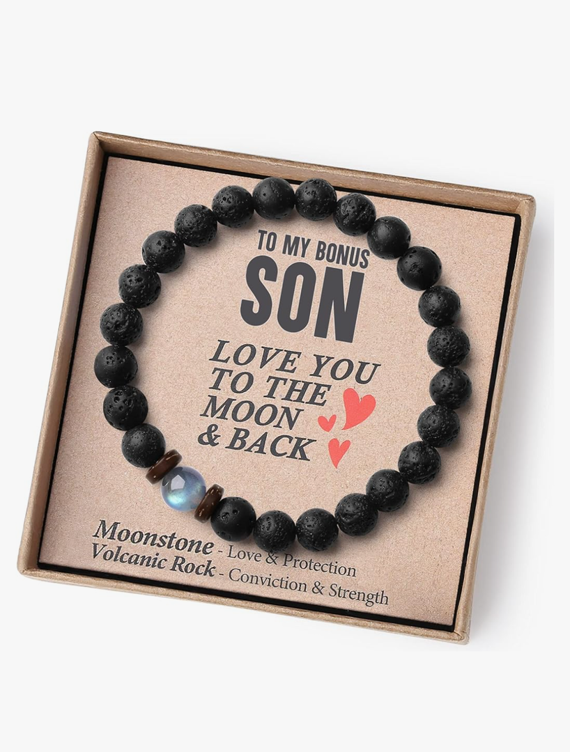 Christmas Gifts for Boys/Men-Love/Strength-Natural Gemstone Bracelet for Son Grandson Dad Boyfriend Husband Brother Nephew Uncle