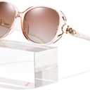 FIMILU Sunglasses for Women Trendy Polarized Sunglasses Oversized Big Sun Glasses Ladies Shades UV Protection (B15 Transparent Brown Frame/Polarized Gradient Brown Lens)