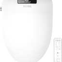 Bidet Toilet Seat for Oval Toilet, Bidet with Warm Water and Air Dryer, Heated Toilet Seat, Rear and Feminine Multiple Spray Modes, Self Cleaning Nozzle, Night Light, Remote Control