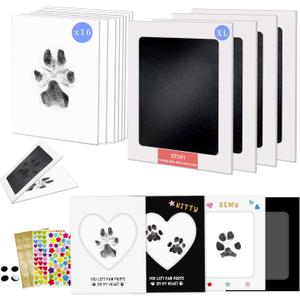 MYPAWLETS Paw Print Kit,Clean Touch/Inkless Ink Pad for Dog/Cat Pawprints,Paw Print Stamp Pad for Dogs,Dog Paw/Nose Print Kit Keepsake,Pet Paw Print Impression Kit with Frame,Gifts for Pet Parents-4M