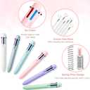 2 x 18 Pack Ballpoint Pens, 0.5mm 6-in-1 Colored Ballpoint Pen, Retractable Fine Point Pens, Colorful Ballpoint Pen Gel Ink Pens, Ballpoint Pens Smooth Writing Pens, for School Office Supplies