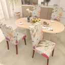 Stretch Dining Chair Covers Set of 2,Floral Print Chair Covers,Soft Removable Washable,Pet Friendly Furniture Protector,Universal Chair Slipcovers for Home, Kitchen,Ceremony Dining Room Seat (Dahlia)