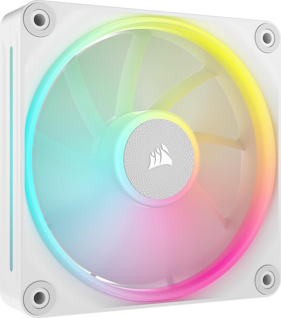 CORSAIR iCUE Link LX120 RGB 120mm PWM Fan Single Pack  Dual Light Loops  Requires iCUE Link System Hub (Sold Separately)  CORSAIR AirGuide Technology  White