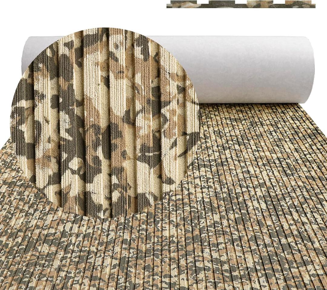 Boat Flooring EVA Foam 94x45" Boat Decking Sheet Self Adhesive Marine Flooring Camo Marine Carpet for Boats Yacht Kayak Decking Cushioning Cooler Seating Helm Pad Swimming RV Golf Cart Non Slip Pad