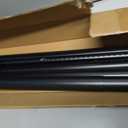 MEXAU Black Tension Curtain Rods for Windows 41-118 Inches Heavy Duty Tension Rod Adjustable Curtain Rods No Drilling for Bathroom Living Room Outdoor Patio Hold Up Blackout Curtains and Non Slip