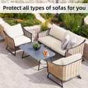 BIETYONE 8Pcs Stretch Patio Cushion Covers,Outdoor Couch Covers Replacement,Outdoor Couch & Sofa Slipcovers,for Patio Furniture Cushion Covers,Washable Reusable urniture Protector(Beige,8PCS)