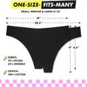Bonks One Size Fits All Thong for Women, Pre-washed Emergency Panties  Stretchable and Seamless Underwear (Black)