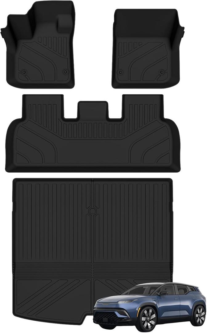 Naibeve Floor Mats for 2023 2024 Fisker Ocean One - All Weather Custom Fit for Fisker Ocean One Floor Mats Cargo Mat Cargo Liner Accessories