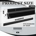 Hicarer 2 Pcs Door Bottom Sweep with Rain Drip 0.5625" W x 2" H x 36" L, Black Exterior Door Rain Drip Guard, Bottom Weather Stripping, Mill Finish Aluminum with Vinyl Insert