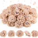 50 Pcs Artificial Flowers, 3.2 Inches Silk Rose Head Flowers Fake No Stem for Wedding Bridal Bouquet Home Floral Decor DIY Centerpieces Arrangements Party Tables Decoration(Nude)