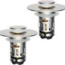 Hibbent 2 Pack Upgraded 3 in 1 Bathroom Sink Drain Strainer, Universal Pop Up Stopper with Removable Stainless Steel Filter Basket Hair Catcher, Sink Plug for 1.1''~2.36'' Basin, Brushed Nickel