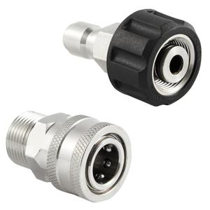 Pressure Washer Quick Connect Fittings, M22 14mm to 3/8 Inch Quick Connect Pressure Washer Hose Adapter, Stainless Steel, 2 Pieces