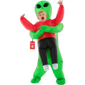 Morph Kids Red Inflatable Alien Costume, Blow Up Alien Outfit, Boys Halloween Costume, Halloween Costumes for Kids