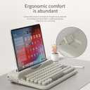 Ajazz AF84 Wireless Membrane Silent Typewriter Keyboard, Bluetooth/2.4G Dual-Mode Connection, Cute Retro Aesthetic Design with Integrated Stand for Tablet, Phone, PC and Win/Mac/Android Black