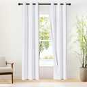 NICETOWN White Blackout Curtains W52 x L84 2 Panels, Grommet Full Blackout Window Treatments Heat Blocking for Bedroom/Living Room, 100% Blackout White