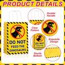 ZOIIWA Dinosaur Party Favor Bags Funny Dinosaur Party Decorations Dino Caution Signs Paper Gift Bags with Handles Beware Warning Signs Goodie Candy Treat Bag for Birthday Baby Shower Supplies,12pcs