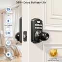 Veise Keypad Door Knob Lock, Keyless Entry Digital Lock with Handle, Electronic Smart Knob for Front Door & Bedroom, Easy Install, Auto Lock, Passage Mode, Anti-Peeping Password, Matte Black
