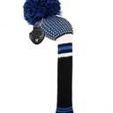 Scott Edward 1PCS Knit Pom Pom Hybrid(UT) Club Protector Golf Club Cover with Rotating Number Tags, Soft, Portable(Scottish Blue)