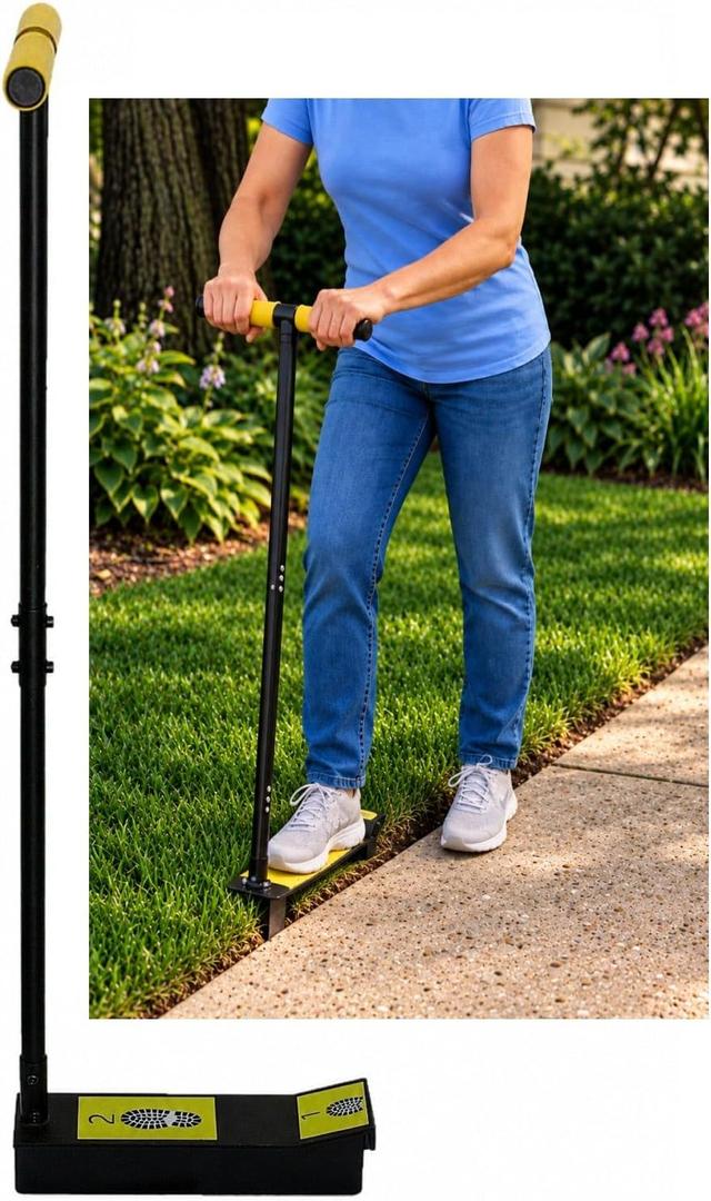 GEARBOX TOOLS Garden Edger, Edger Lawn Tool, Manual Lawn Edger Tool, Heavy Duty Steel Garden Edger, Edging Tool for Landscaping, Full 12-Inch Cut, Alternative to Half Moon Edger, Lawn Edger