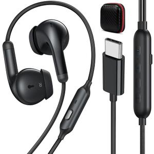 Wired Earbuds 3 EQ Mode USB C Headphones HiFi Bass Sound Type C Earphones Corded USBC Plug in Ear Buds for iPhone 17 17e 16 Pro Max 15 for Samsung/Galaxy S26 S25 S24 for Google/Pixel 10 10a 9 8 Black