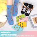 5-6 Pairs Women's Cute Cat Socks Gifts, Funny Novelty Animal Print Crew Cotton Socks Christmas Gifts for Women Girls