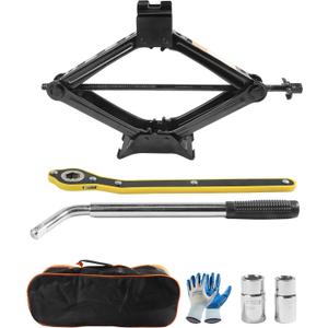 Scissor Jack Lift - 2 Ton Car Tire Jack Tool, Universal Emergency Kit with Lug Wrench, Portable Tire Changing Kit for Car, Truck, SUV Scissor Jack Lift - 2 Ton Car Tire Jack Tool, Universal Emergency Kit with Lug Wrench, Portable Tire Changing Kit for Car, Truck, SUV