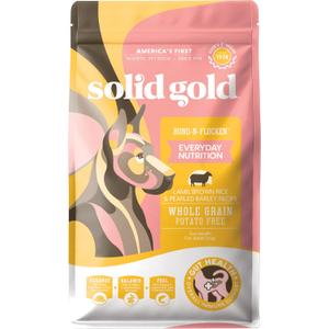 Solid Gold, Hund-N-Flocken, Dog Food Dry with Lamb, Rice and Omega 3 Fish Oil for Dogs, Probiotics, 24 LB