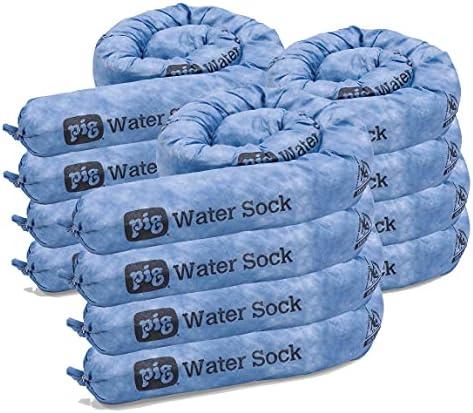 PIG Super Absorbent Sock for Water - 12 Pack - 3" x 48" - Absorbs Up to 1.75 Gallons per Sock - PM50636, Blue