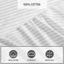 Eddie Bauer - Sheet Set, Luxurious Cotton Percale Bedding with Matching Pillowcases, Crisp & Cool, Fully Elasticized (Arden Stripe Grey, King)