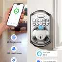 TEEHO TE012W WiFi Smart Lock, Fingerprint Door Lock with Built-in Wi-Fi, Keyless Entry Keypad Smart Deadbolt, App Remote Control, Alexa Compatible, IP55 Waterproof for Front Door Satin Nickel