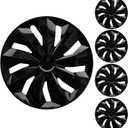 15" Black Wheel Rim Cover Hubcaps Replacement R15 Hub Caps Snap On Universal Wheel Rim Cover ABS Exterior Accessories for Car Trunk SUV Set of 4