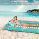 Jasonwell 4 in 1 Inflatable Tanning Pool Lounger Float - Sunbathing Lounge Floatie Raft Toys, Water Filled Tanning Bed Mat Pad Blow Up Kiddie Pool with Ball Pit for Adult, Kids (L)