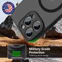 Innaght Magnetic for iPhone 16 Pro Case[Compatible with MagSafe][Camera Protection][2+Full Coverage Tempered Glass Screen Protector][Translucent Matte] Drop Protection Phone Case,6.3",Black